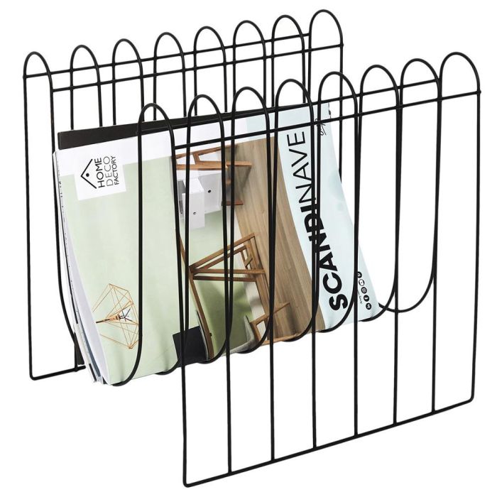 Home Deco Factory Revistero De Alambre Negro 32x26x33 cm 3
