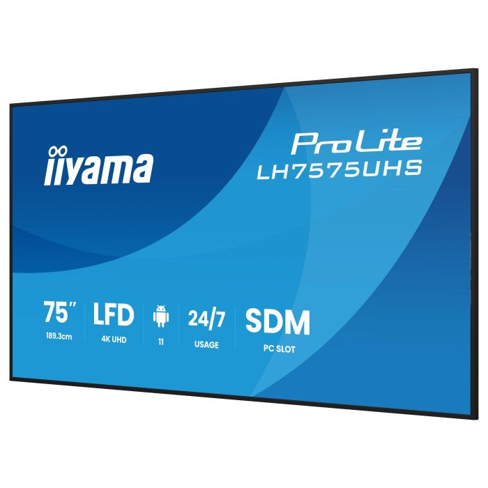 Iiyama LH7575UHS-B2AG Monitor Profesional 75" 4K UHD 500 cd/m² 8ms 24/7 Android 11 16 Iiyama LH7575UHS-B2AG Monitor Profesional 75" 4K UHD 500 cd/m² 8ms 24/7 Android 11 16
