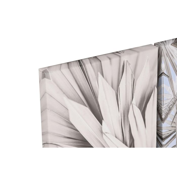 DKD Home Decor Set de 5 Piezas Cuadro Decorativo Hojas Beige Verde Lienzo MDF 25 x 25 x 2.5 cm 1