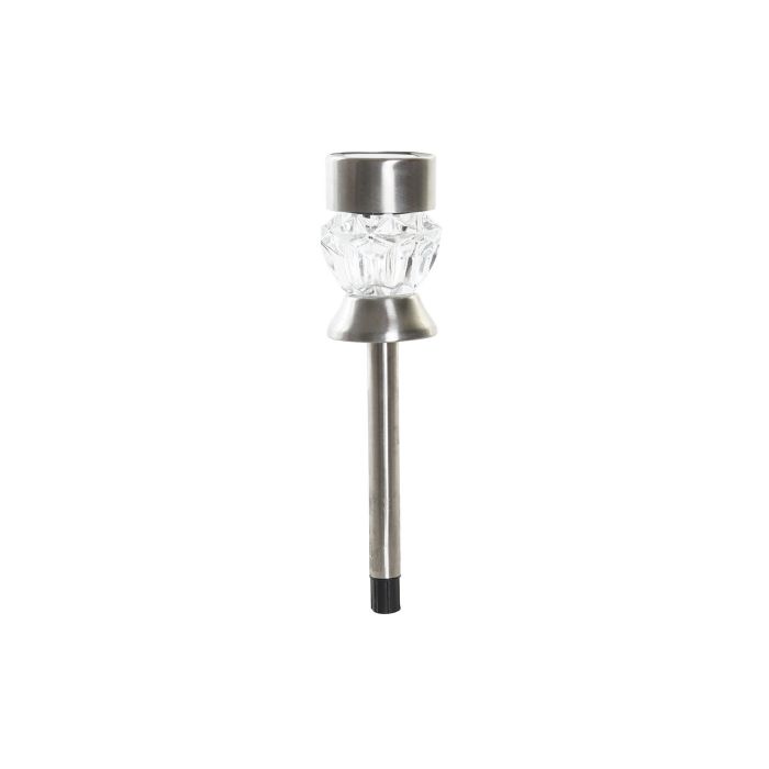 DKD Home Decor Lámpara Solar de Jardín y Terraza LED de Aluminio Metalizado - 7x7x35 cm - Pack de 24 Unidades