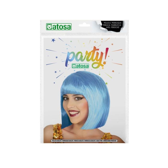 Peluca Corta Lisa Azul Eléctrico Con Flequillo Bob para Disfraces y Eventos 1 Peluca Corta Lisa Azul Eléctrico Con Flequillo Bob para Disfraces y Eventos 1