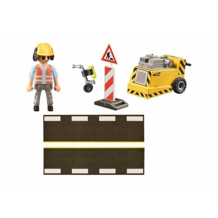 Trabajador de la construcción con cortador de bordes playmobil city action 1