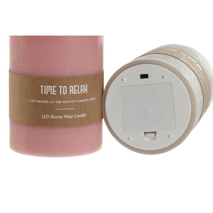 DKD Home Decor Pack de 4 Velas LED de Cera Scandi Rosa y Gris Colores Surtidos para Decoración de Hogar 10x18x10 cm 2