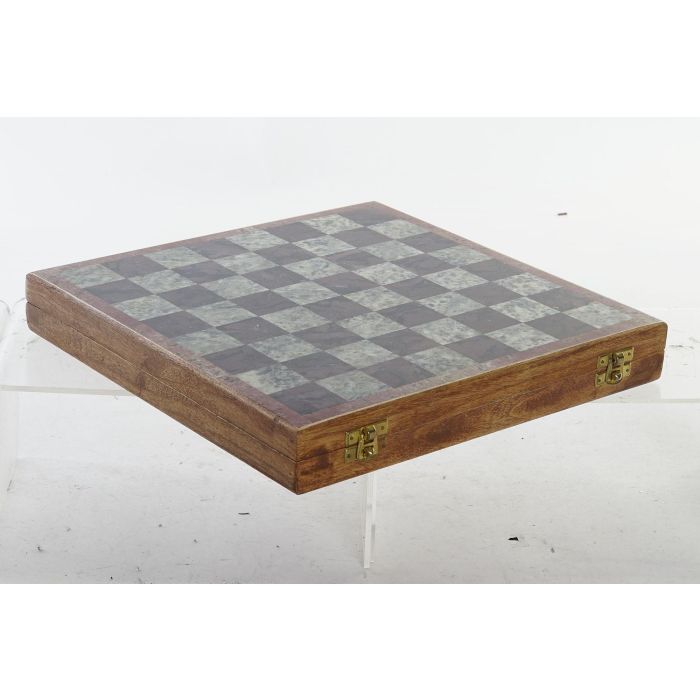 DKD Home Decor Juego de Ajedrez Estilo Colonial Madera Sheesham y Piedra Marrón Blanco Set de 2 piezas 30.5 x 30 x 4.5 cm 4 DKD Home Decor Juego de Ajedrez Estilo Colonial Madera Sheesham y Piedra Marrón Blanco Set de 2 piezas 30.5 x 30 x 4.5 cm 4