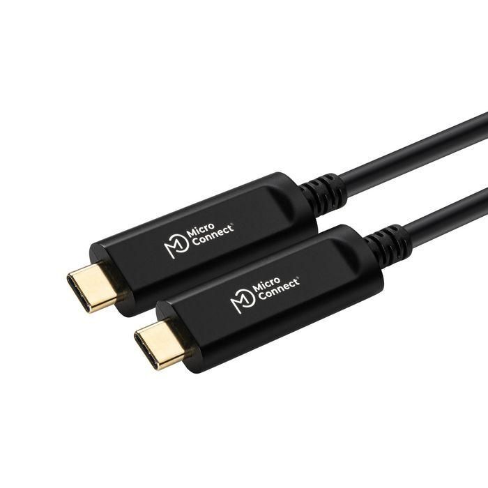 MicroConnect Cable Fibra Óptica USB-C 3.2 Gen 2 Premium, 15m, Datos y Sincronización, Sin Video para VR, Móviles, PC