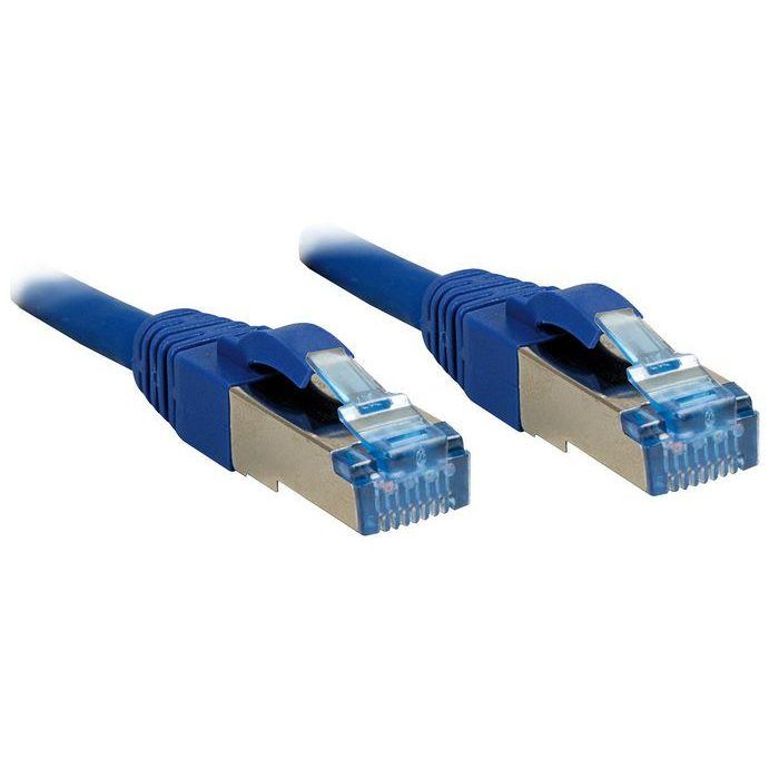 Lindy Cable de Red Cat.6A S/FTP PIMF LSZH, 1m, Azul, Conectores RJ45 Apantallados con Pines Chapados en Oro