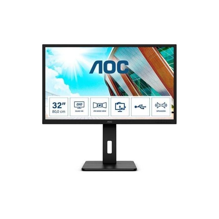 Monitor Profesional AOC Q32P2 31.5"/ QHD/ Multimedia/ Negro Monitor Profesional AOC Q32P2 31.5"/ QHD/ Multimedia/ Negro