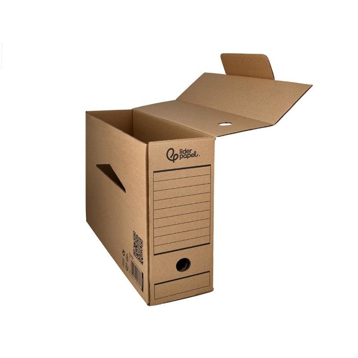 Caja Archivo Definitivo Liderpapel Folio Prolongado Carton Reciclado 325 gr-M2 Lomo 116 mm Kraft 388x116x275 mm 6