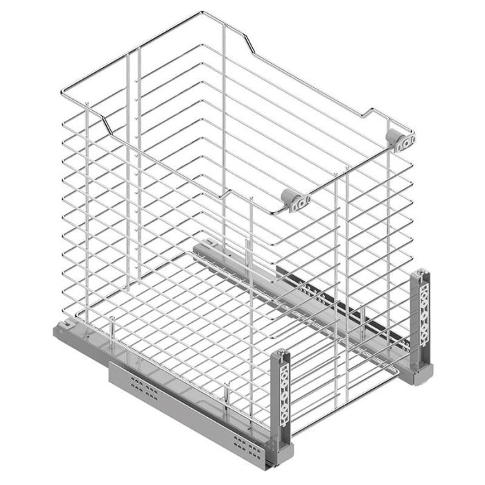 Menage Confort Sp16-19 Tolva Ropa CLASSIC M450 Cromo Guía Oculta Extracción Total 25kg para Muebles 16-19mm Acero