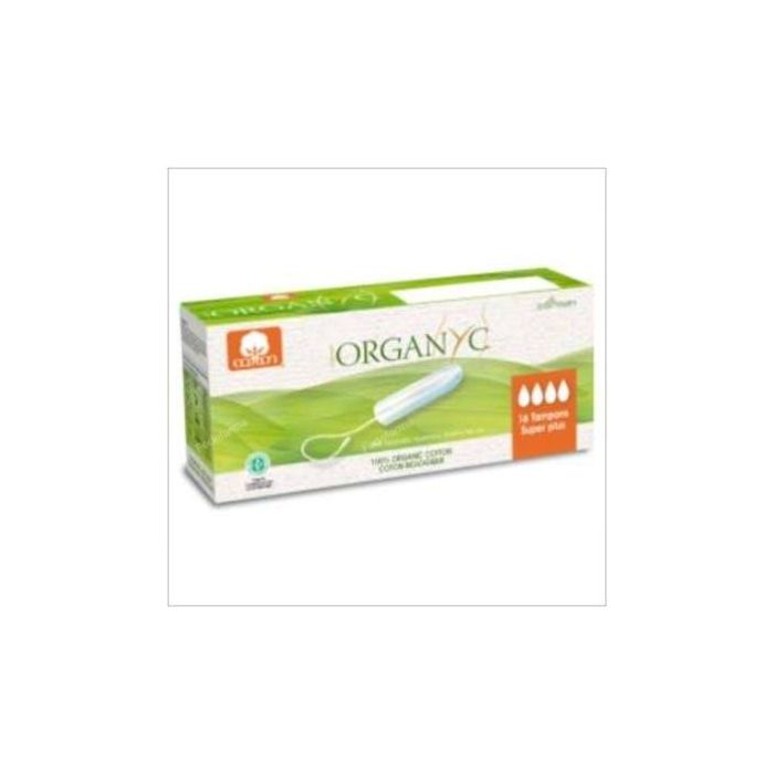 ORGANYC Tampones Super Plus 16 Unidades Algodón Orgánico Certificado Biodegradables