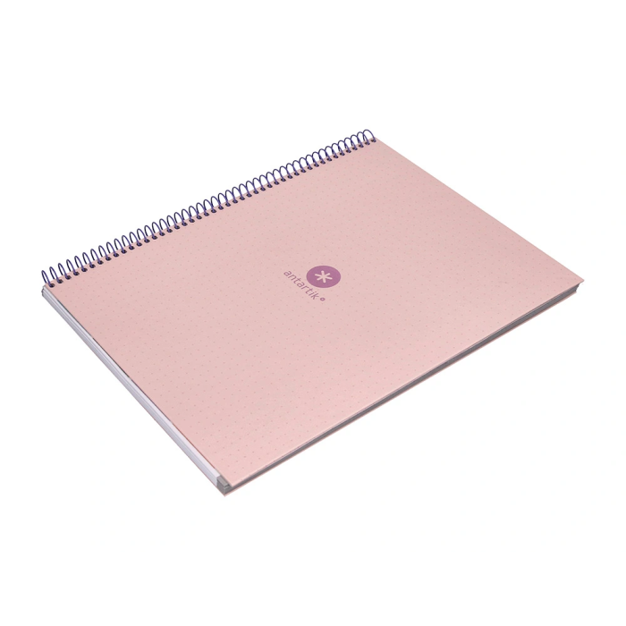 Antartik Cuaderno Espiral A4 Micro Dots Tapa Forrada 80 Hojas 90gr Rayado Puntos Rosa 5