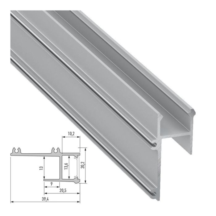 Perfíl Aluminio APA12 2,02M - Anodizado Plata 1 Perfíl Aluminio APA12 2,02M - Anodizado Plata 1