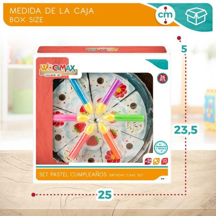 Juego de Madera Woomax Tarta 26 Piezas (6 Unidades) 1 Juego de Madera Woomax Tarta 26 Piezas (6 Unidades) 1