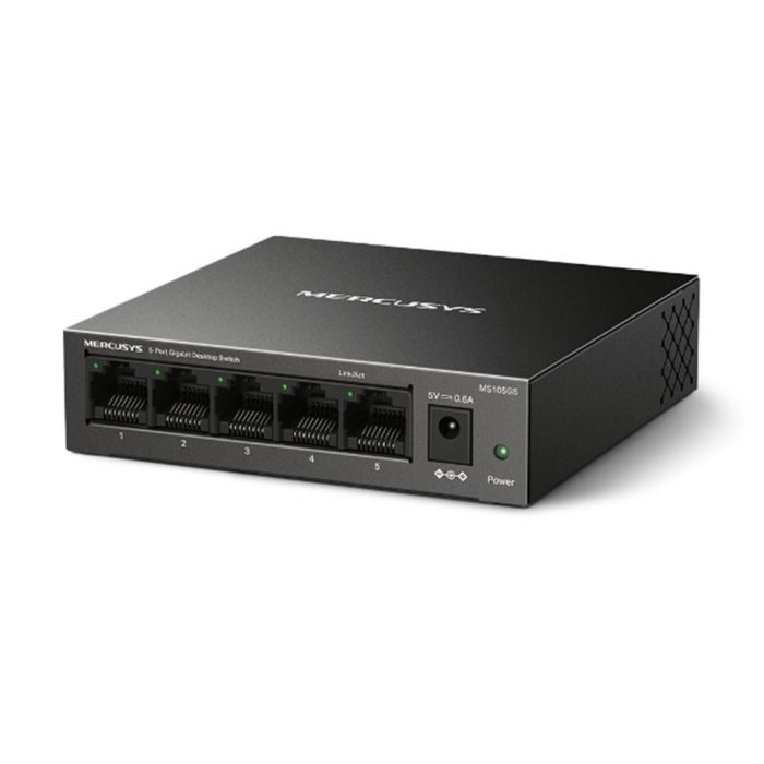 Mercusys MS105GS Switch Ethernet Gigabit (10/100/1000) No Administrado de 5 Puertos - Negro, Montaje en Pared 1 Mercusys MS105GS Switch Ethernet Gigabit (10/100/1000) No Administrado de 5 Puertos - Negro, Montaje en Pared 1