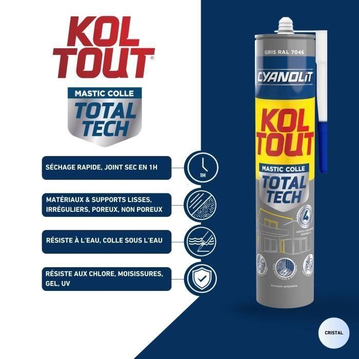 Cyanolit CYA3045203003103 Adhesivo Fijación y Sellado Total Tech Gris 290 ml Multimaterial Resistente y Flexible 4 Cyanolit CYA3045203003103 Adhesivo Fijación y Sellado Total Tech Gris 290 ml Multimaterial Resistente y Flexible 4
