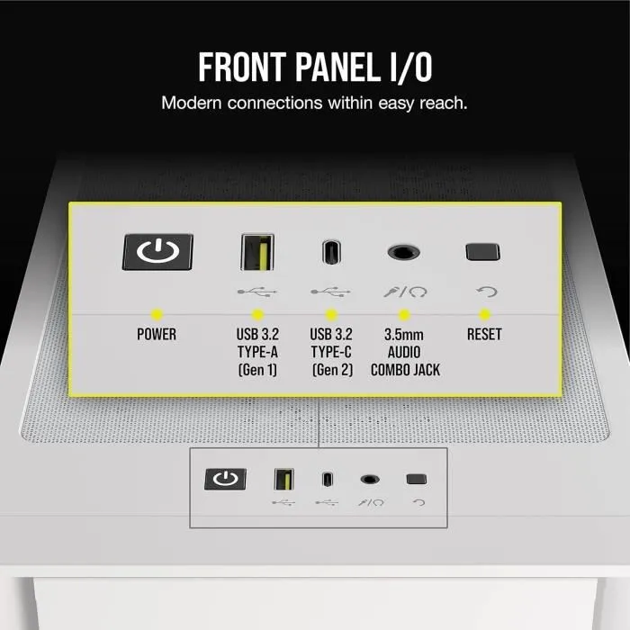 Corsair ICUE 4000D RGB Airflow CC9011241WW Torre Central con 3 AF120 RGB Elite Fans Blancos 2