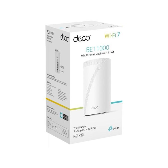 TP-Link Deco BE65 Sistema de Malla Tribanda Wi-Fi 7 (802.11be) Blanco 4 Antenas Internas 11000 Mbit/s 3 TP-Link Deco BE65 Sistema de Malla Tribanda Wi-Fi 7 (802.11be) Blanco 4 Antenas Internas 11000 Mbit/s 3