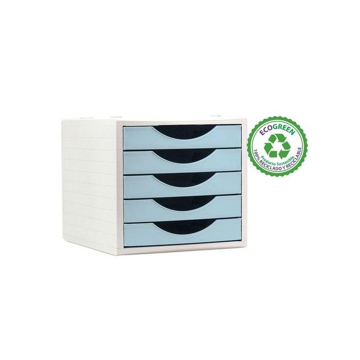 Modulo 5 Cajones Archivo 2000 Archivotec Azul Pastel