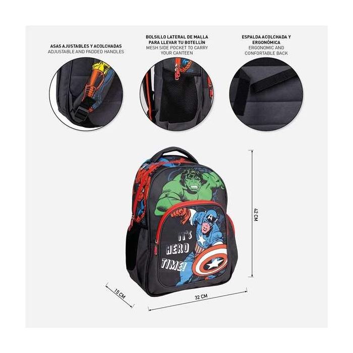 Mochila Escolar The Avengers Negro 32 x 15 x 42 cm 1