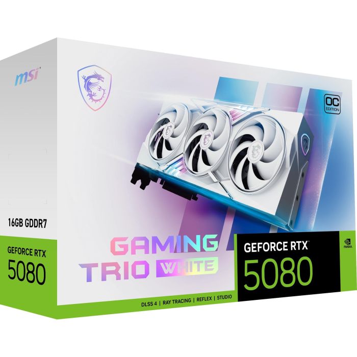 MSI NVIDIA GeForce RTX 5080 GAMING TRIO OC 16GB GDDR7 Tarjeta Gráfica con 3 Ventiladores PCIe 5.0 y DirectX 12 Ultimate Blanca 1 MSI NVIDIA GeForce RTX 5080 GAMING TRIO OC 16GB GDDR7 Tarjeta Gráfica con 3 Ventiladores PCIe 5.0 y DirectX 12 Ultimate Blanca 1