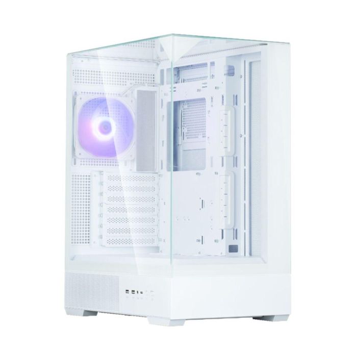 Zalman P40 Prism White Midi Tower PC, Caja de ordenador Blanco, Panel de vidrio templado, Iluminación RGB 16