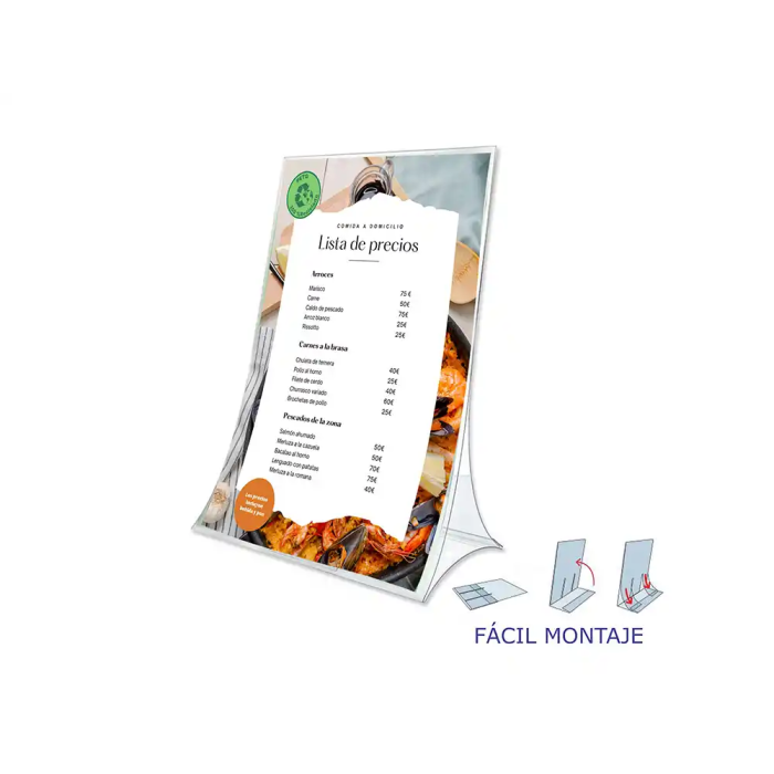 Archivo 2000 Expositor Sobremesa DIN A4 Vertical Transparente PET 100% Reciclable 105x210x300 mm 1