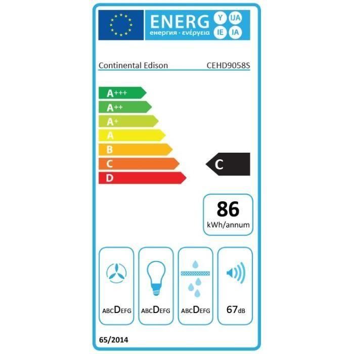 Continental Edison CEHD9058S Campana decorativa acero inoxidable 90 cm 3