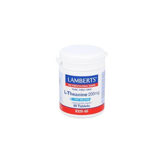 LAMBERTS L-Teanina 200 mg, 60 Cápsulas. Aminoácido para el sistema nervioso, apto para veganos.