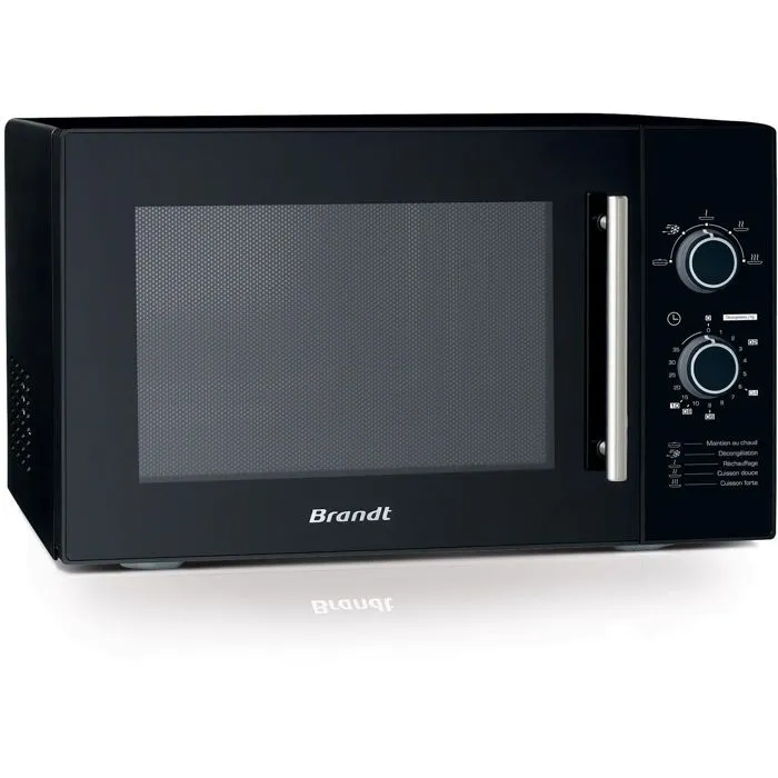 Brandt Microondas Negro Monofunción 26L 900W Independiente Control Mecánico Temporizador 35 Minutos 5 Niveles Plataforma Giratoria 32cm 1