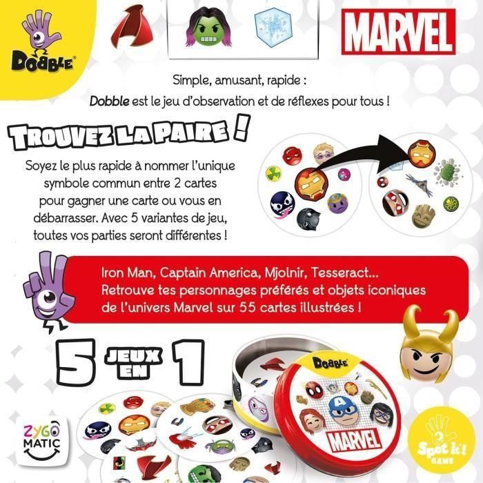 Asmodee ASM1700573021314 Dobble Marvel Emoji Juego de Fiesta Eco Sleeve, Edición para 6+ años, Ideal para Exterior 2