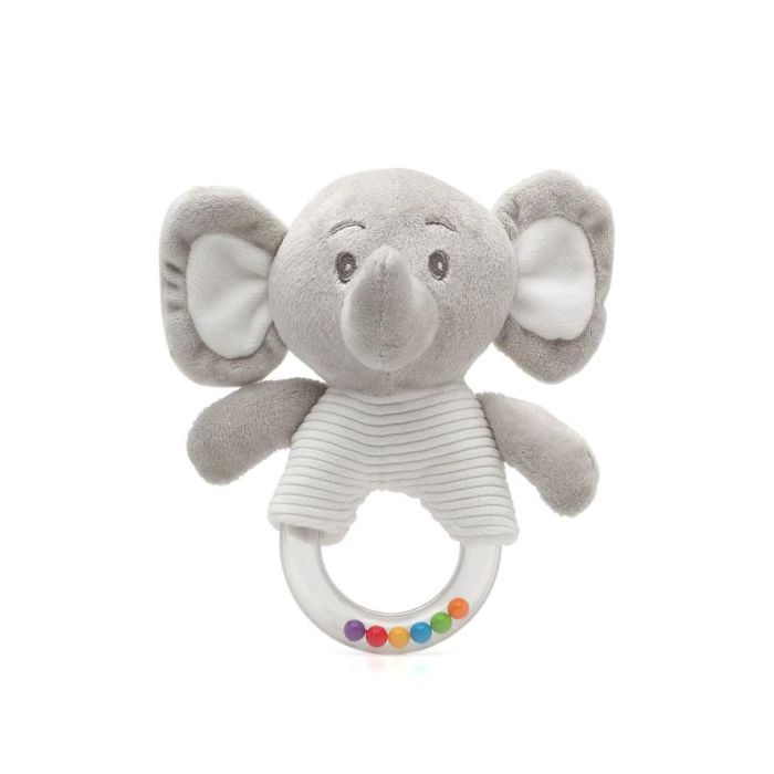 Kiokids Peluche Elefante Sonajero Gris 18 cm para Bebés +0 Meses - Suave, Adorable y Achuchable, Colección Dolci Amici 2