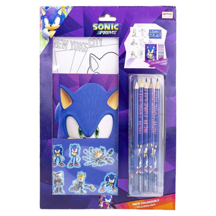 Set de papelería coloreable sonic prime 2 Set de papelería coloreable sonic prime 2