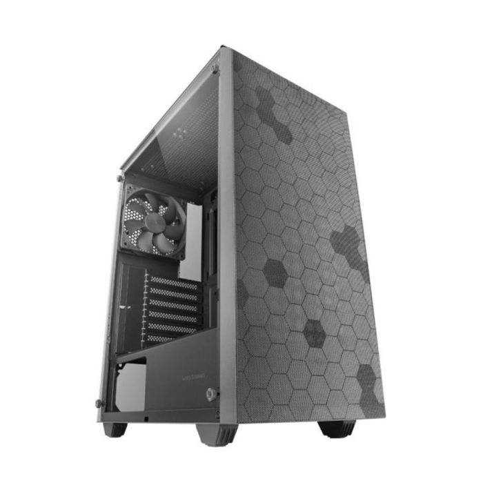 Mars Gaming MC-Q3 Caja Ordenador Midi Tower ATX Gris para PC con panel templado