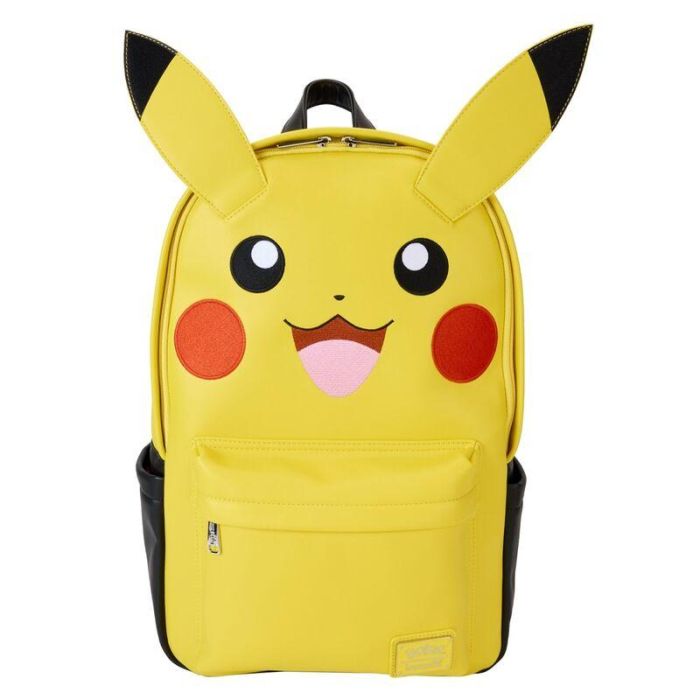 Loungefly Mochila Pikachu Pokémon de nylon con correas ajustables y bolsillo frontal 44cm