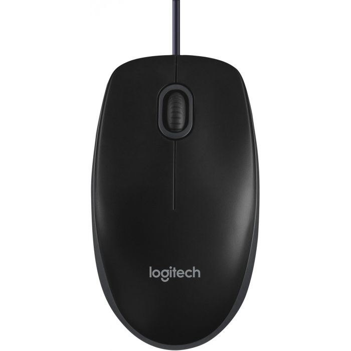 Logitech B100 Ratón Óptico USB Negro para Negocios, 800 DPI, Ergonómico Ambidextro, Conexión USB-A Plug & Play 1
