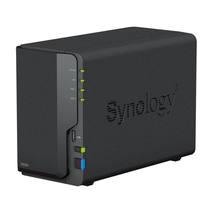 Synology DS223 NAS de Escritorio para Usuarios Domésticos, Servidor de Almacenamiento con 2 GB DDR4 y Procesador Realtek RTD1619B 2