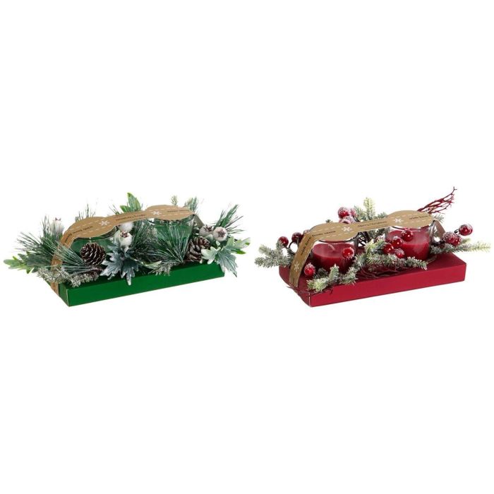 Vela DKD Home Decor Rojo Verde 5,5 x 5,5 x 6,5 cm (2 Unidades) Vela DKD Home Decor Rojo Verde 5,5 x 5,5 x 6,5 cm (2 Unidades)