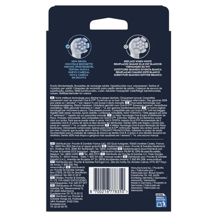 Oral-B iO Gentle Care Recambios Cepillo Eléctrico Pack 8 Blanco ORA8700216778350 4
