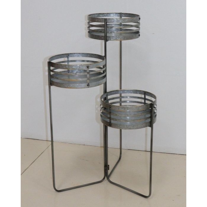 DKD Home Decor Macetero Loft de Hierro Gris, 35cm Largo x 47cm Ancho x 72cm Alto, 1.8 kg