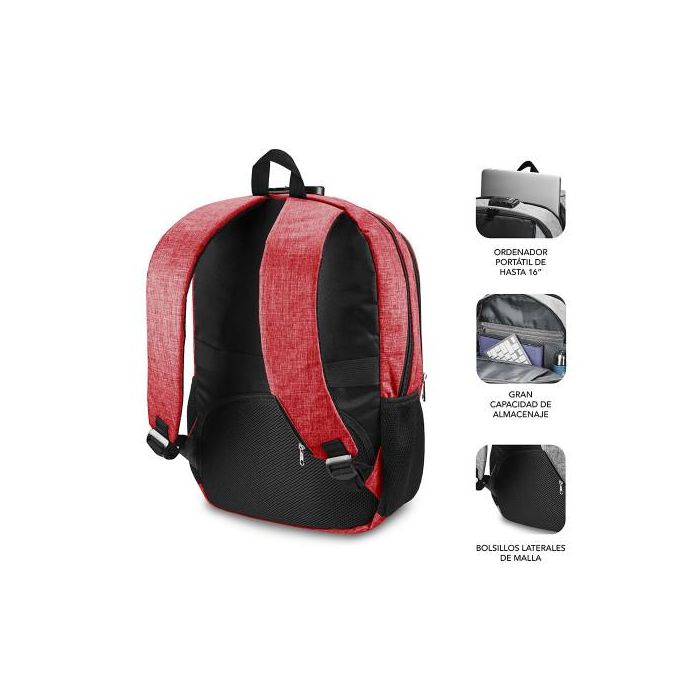 SUBBLIM Mochila Portatil Urban Lock Backpack 16" Red 3 SUBBLIM Mochila Portatil Urban Lock Backpack 16" Red 3
