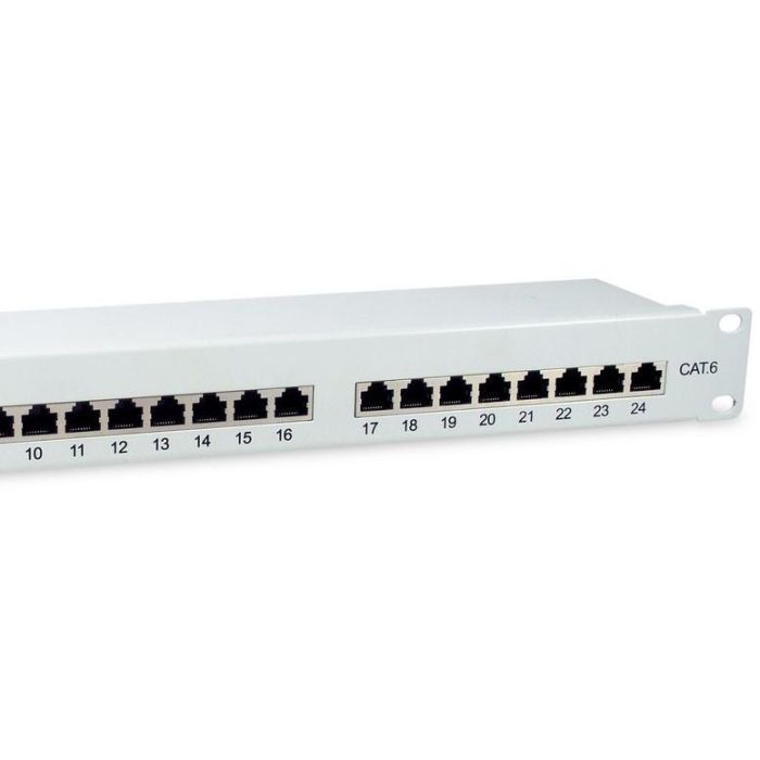 Equip Patchpanel 24x RJ45 Cat6 19" FTP 1HE ISO/IEC hellgrau 2 Equip Patchpanel 24x RJ45 Cat6 19" FTP 1HE ISO/IEC hellgrau 2