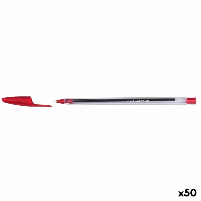 Bolígrafo Molin BC188 Cristal 1 mm Rojo (50 Unidades) 0 Bolígrafo Molin BC188 Cristal 1 mm Rojo (50 Unidades) 0