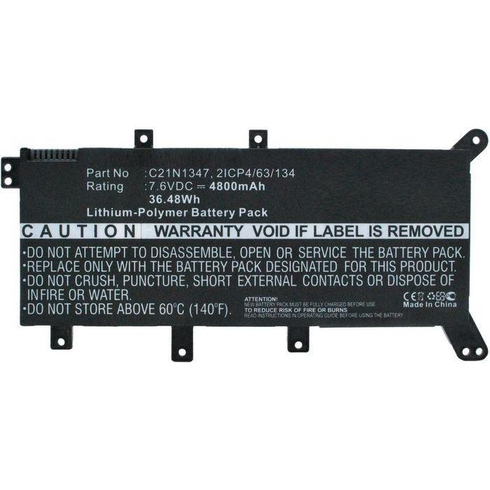 CoreParts Laptop Battery for Asus 28.88Wh Li-Pol 7.6V 3800mAh Black, A555, A555L, DX992, F51, F530, F554, F555, F555L, F555LA-Ah51, F555LD, 3 CoreParts Laptop Battery for Asus 28.88Wh Li-Pol 7.6V 3800mAh Black, A555, A555L, DX992, F51, F530, F554, F555, F555L, F555LA-Ah51, F555LD, 3