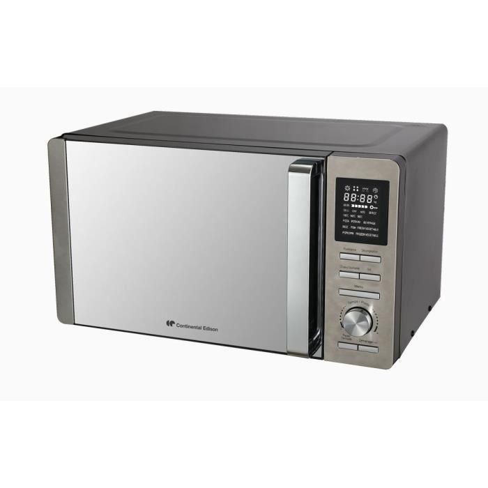Microondas combinado - Continental Edison - Cemo25SG13S3 - Plata - 25 L - Puerta de espejo - 900 W - Grill 1000 W - Convección 1000 W 1 Microondas combinado - Continental Edison - Cemo25SG13S3 - Plata - 25 L - Puerta de espejo - 900 W - Grill 1000 W - Convección 1000 W 1