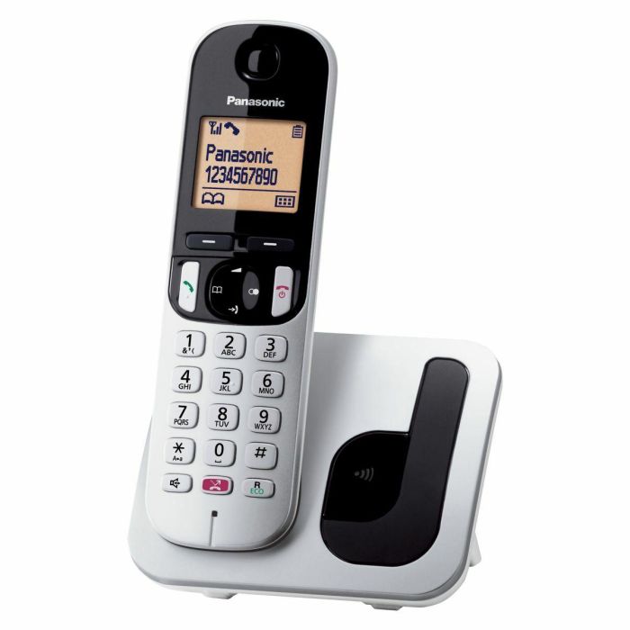Panasonic KX-TGC250SPS Teléfono Inalámbrico DECT con Bloqueo de Llamadas, Manos Libres, ID de Llamada y Pantalla Iluminada Plata