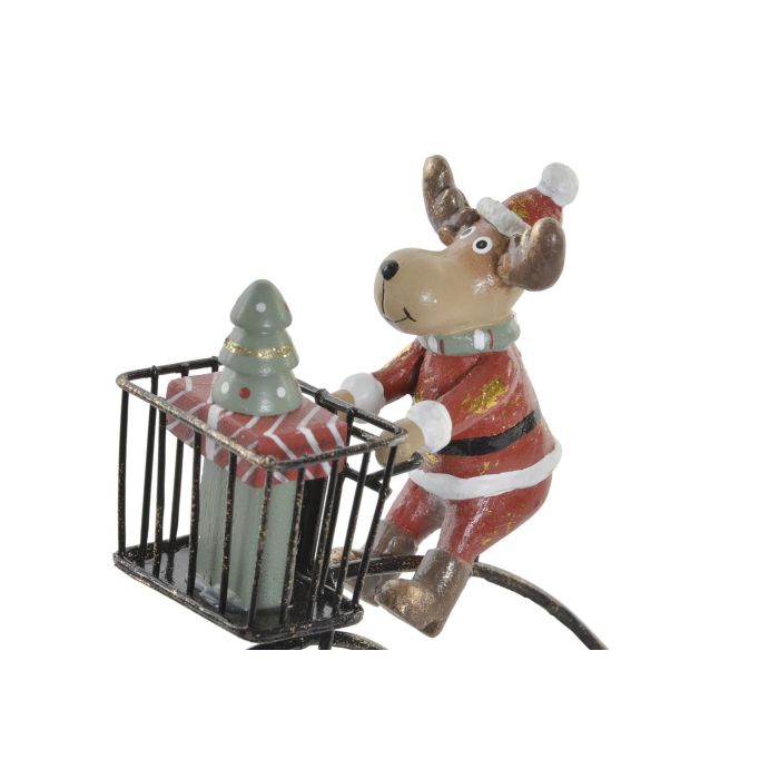 DKD Home Decor Figura de Navidad Fantasía Bicicleta Metal, Azul Celeste Rosa Palo Blanco Verde, 5x15x17 cm (4 Unidades) 1