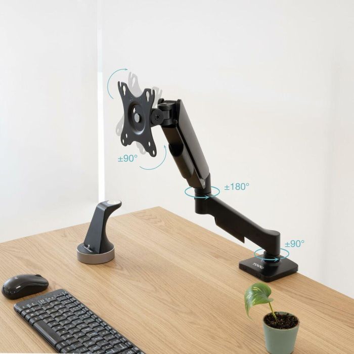 TooQ DB1733TNR-B Soporte Monitor de Escritorio Abrazadera para Pantallas 17-32" VESA 75x75/100x100 9kg Negro 8