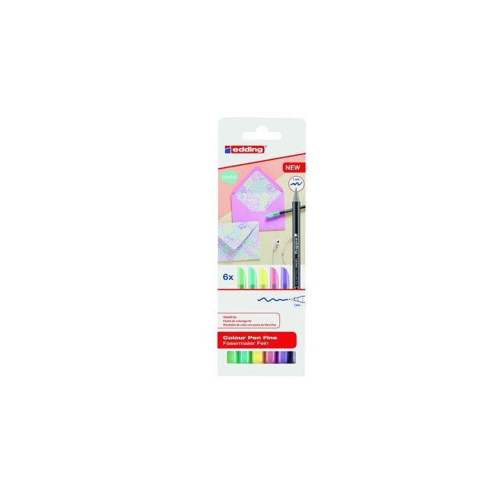 Rotulador Fibra Edding 1200 Pastel Estuche De 6