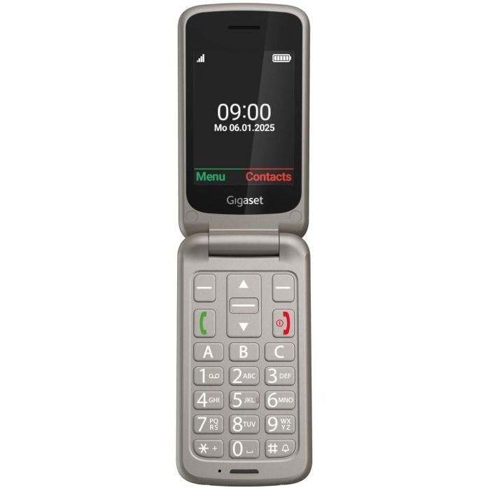 Gigaset GL595 Teléfono Móvil con Tapa para Mayores, Dual SIM, 2.8", IP44, Botones Grandes, Silver