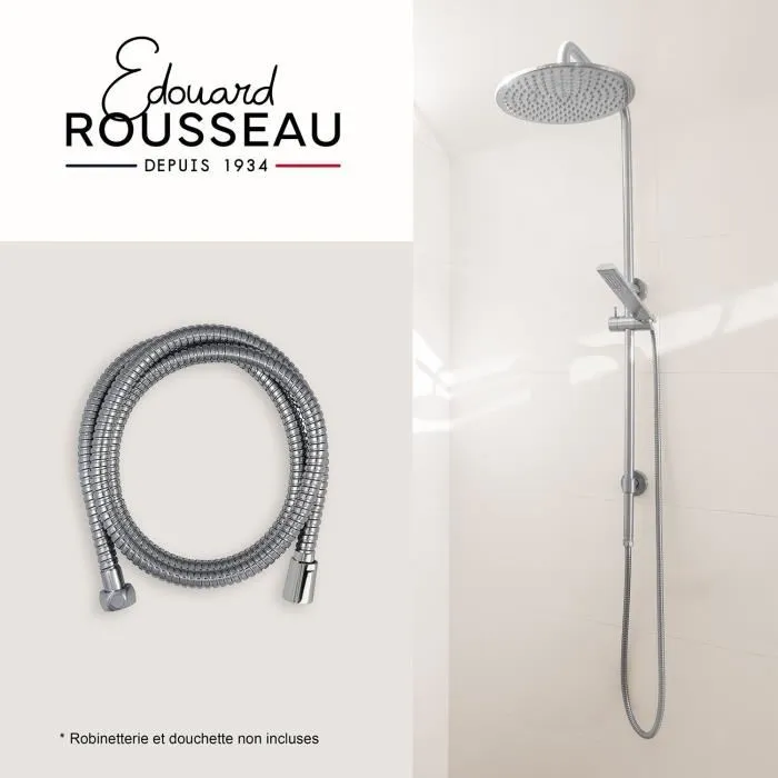 Edouard Rousseau ROU3047404204846 Manguera de Ducha con Tuerca Metálica Anti-Torsión y Engarces de Seguridad, Acero Inoxidable Cromado, 1.75m 1 Edouard Rousseau ROU3047404204846 Manguera de Ducha con Tuerca Metálica Anti-Torsión y Engarces de Seguridad, Acero Inoxidable Cromado, 1.75m 1